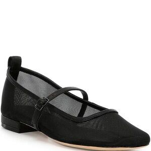 DELTAN Women's Black Mesh MAVEN Mesh Mary Jane Dress Flats 11 NEW